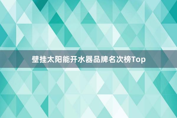 壁挂太阳能开水器品牌名次榜Top